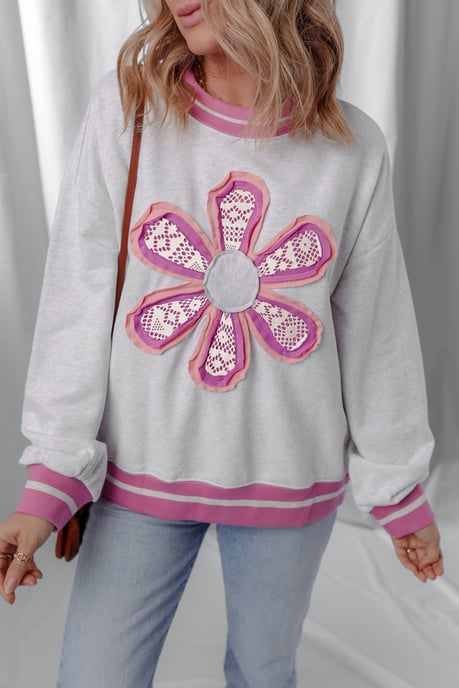 Blumenapplikation Sweatshirt - Image 5