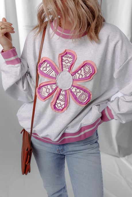 Blumenapplikation Sweatshirt - Image 6