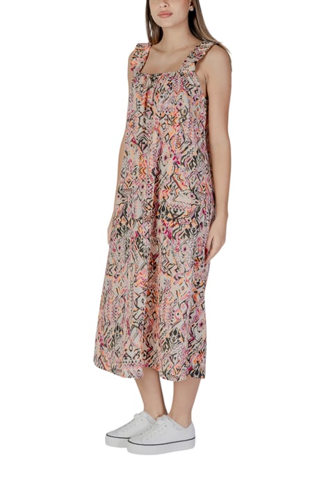Bedrucktes Midi-Kleid Ärmellos Quadrat-Ausschnitt Kleid - Image 3