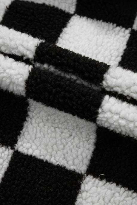 Karierte Sherpa-Fleecejacke - Image 3