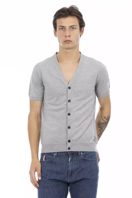Kurzarm V-Ausschnitt Strick-Cardigan - Image 1