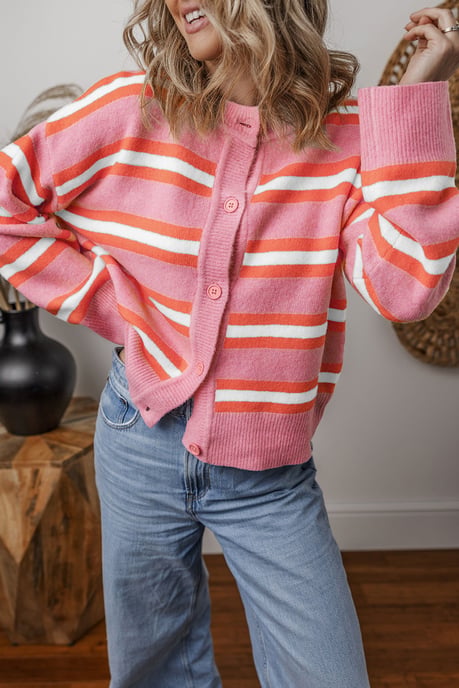 Gestreifter Strickcardigan - Image 4