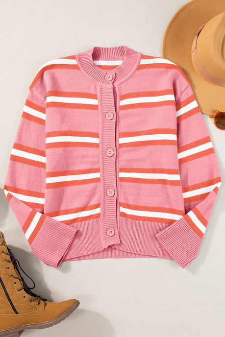 Gestreifter Strickcardigan - Image 5