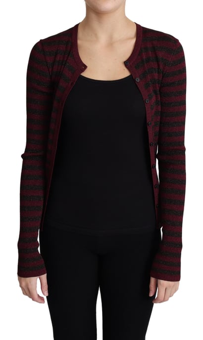 Metallisch Gestreifter Cardigan Tsh5774 - Image 2