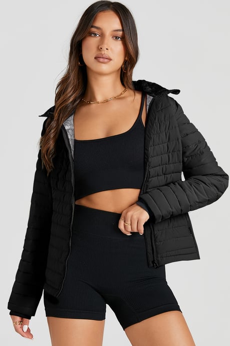 Gep quiltete Pufferjacke mit Kapuze - Image 3