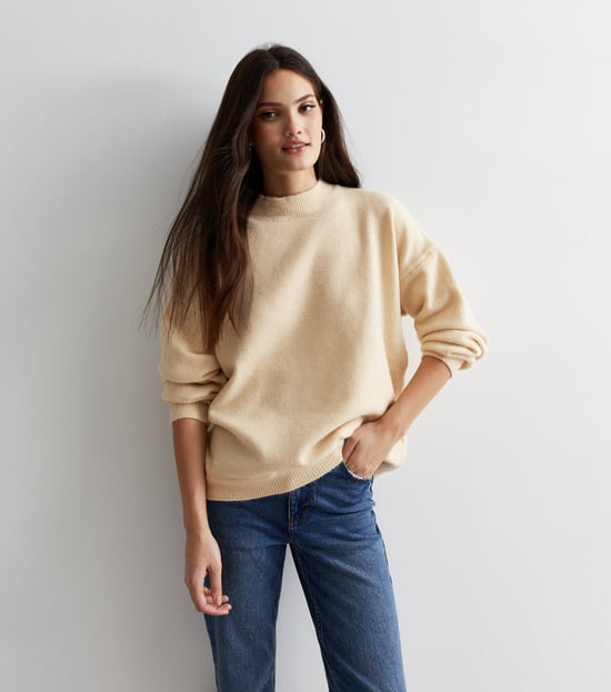 Feinstrick-Pullover Creme - Image 1