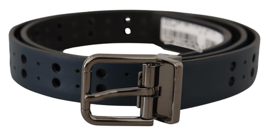 Perforierter Leder Gürtel Blau - Image 1