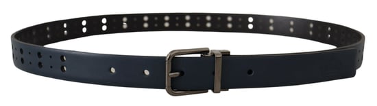 Perforierter Leder Gürtel Blau - Image 3