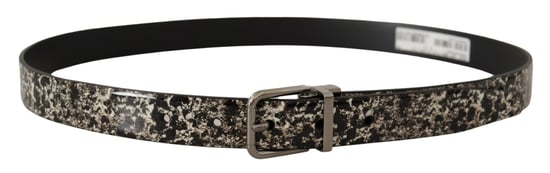Bedruckter Leder Gürtel Schwarz und Weiß - Image 2