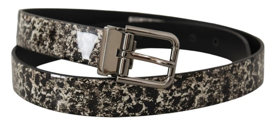 Bedruckter Leder Gürtel Schwarz und Weiß - Image 3