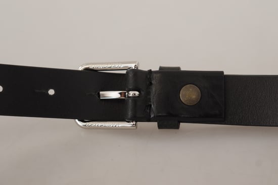 Schwarzer Ledergürtel im klassischen Stil - Image 4