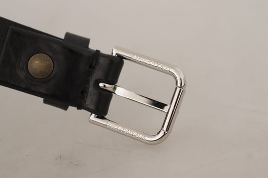 Schwarzer Ledergürtel im klassischen Stil - Image 5