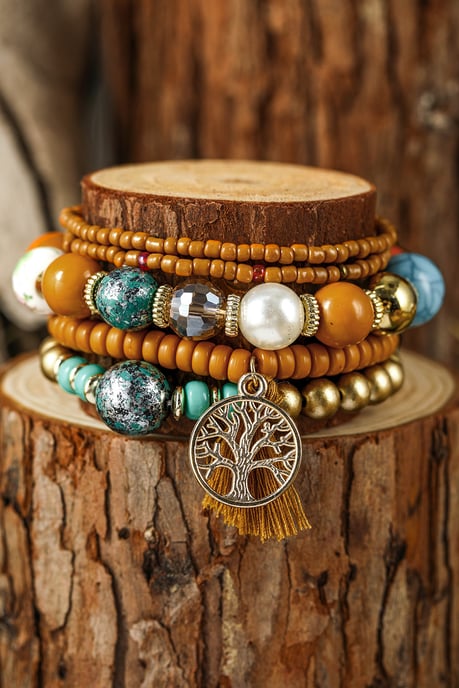 Perlenarmband-Set mit Baum-des-Lebens-Anhänger - Image 1