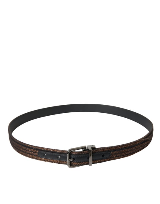 Metallischer Leder Gürtel Braun - Image 2
