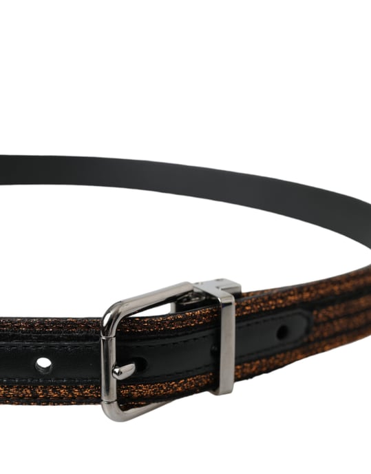 Metallischer Leder Gürtel Braun - Image 3