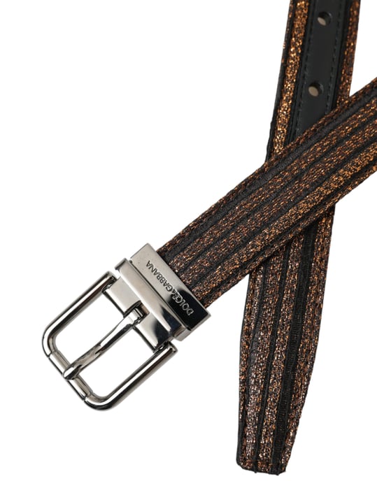 Metallischer Leder Gürtel Braun - Image 5