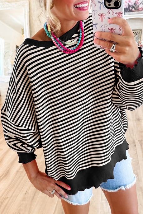 Gestreifter Pullover im entspannten Schnitt - Image 3