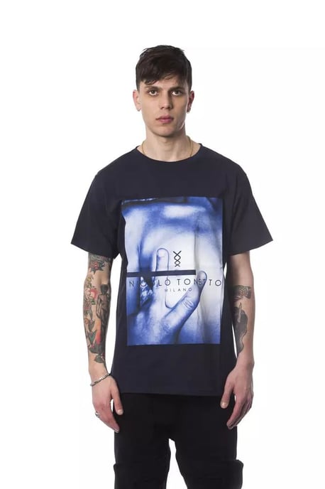 Nicolo Tonetto Graphic-T-Shirt im Milano-Stil - Marineblau - Image 1