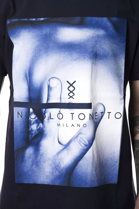 Nicolo Tonetto Graphic-T-Shirt im Milano-Stil - Marineblau - Image 4