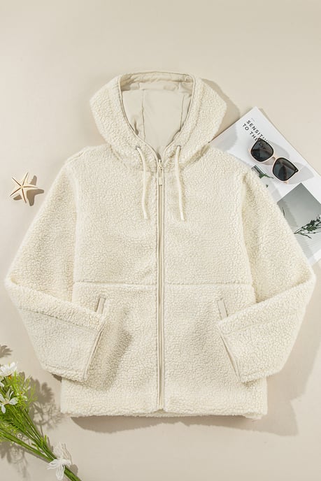 Sherpa-Fleece-Jacke mit Kapuze - Image 3