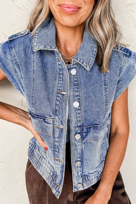 Jeansweste Cropped Relaxed - Image 4