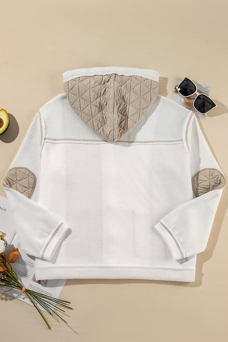 Gestepptes Waffelstrick-Hoodie-Jacke - Image 6