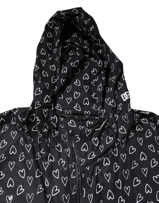 Dolce & Gabbana Zip‑up Jacke mit Herzprint - Schwarz - Image 5