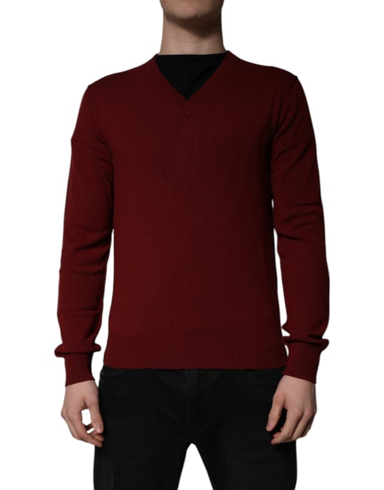 Merino-Wolle V-Ausschnitt Pullover - Image 2