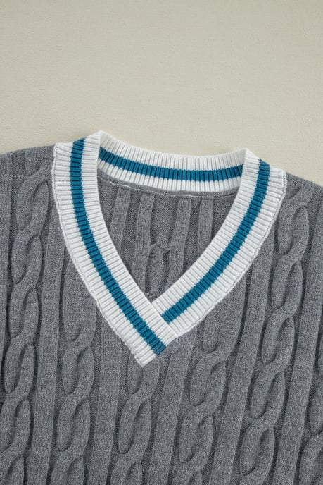 Großzügig gestrickter V-Ausschnitt Pullover - Image 3