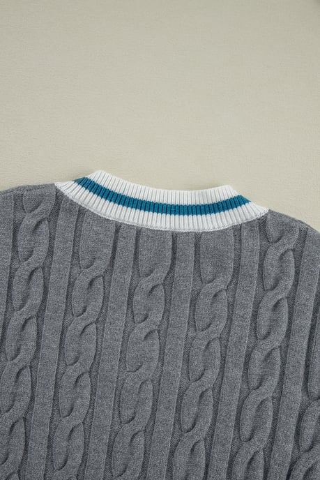 Großzügig gestrickter V-Ausschnitt Pullover - Image 6