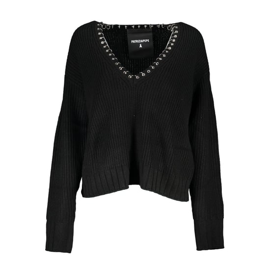 Crop-Pullover mit metallischen Details und Rippstrick - Image 1