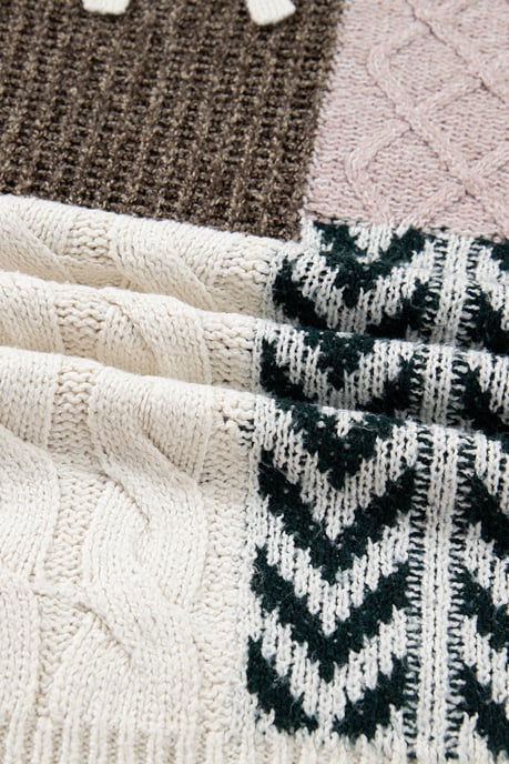 Farbblock V-Ausschnitt Pullover - Image 5