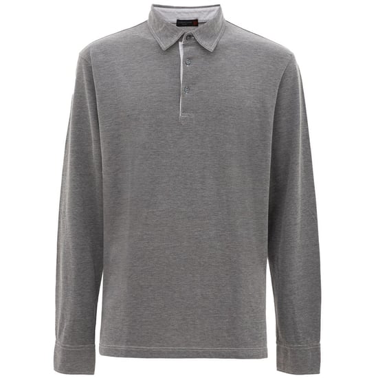 Langarm-Polohemd Melange Grau - Image 2