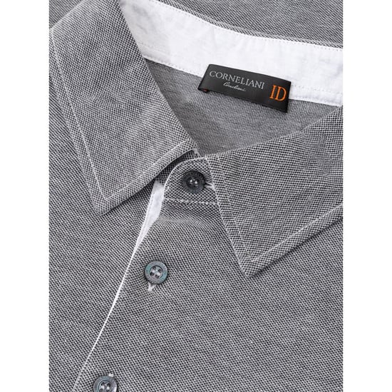 Langarm-Polohemd Melange Grau - Image 4