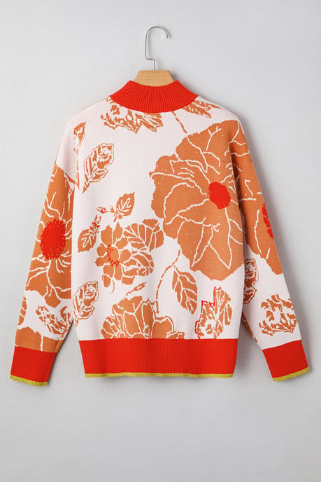 Blumenmuster Zip-Pullover - Image 4