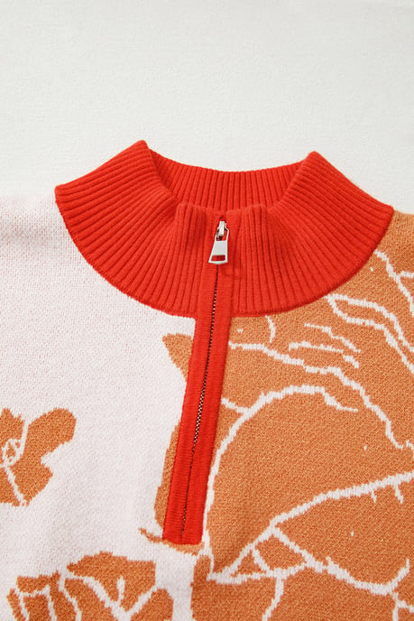 Blumenmuster Zip-Pullover - Image 6