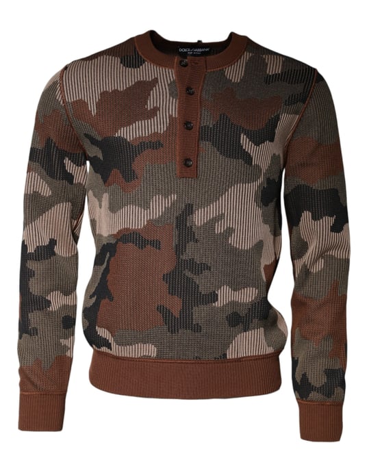 Tarnmuster Strick-Henley-Pullover - Image 2