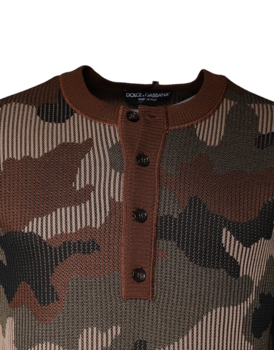 Tarnmuster Strick-Henley-Pullover - Image 3