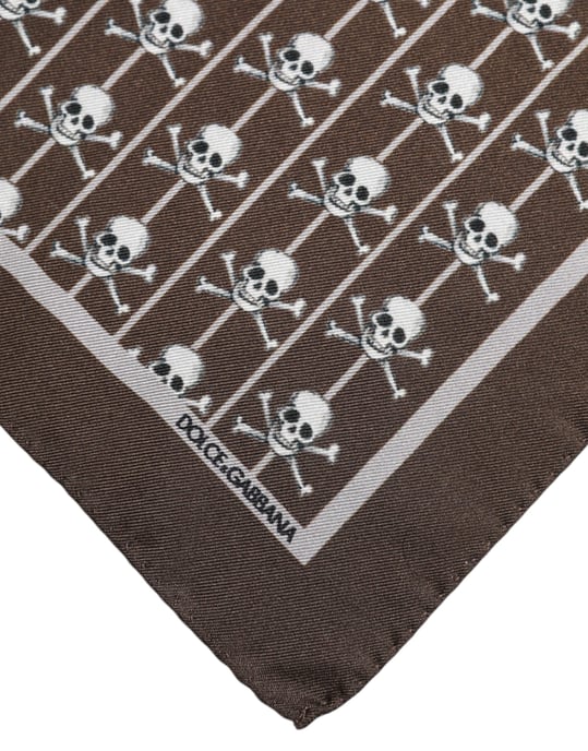 Seidene Totenkopf-Muster Einstecktuch - Image 4