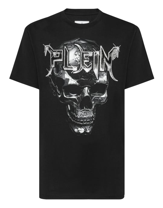 Philipp Plein T‑Shirt mit Rundhals, "Chrome" - Schwarz - Image 1