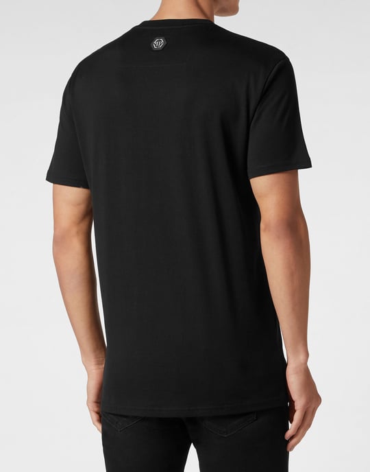 Philipp Plein T‑Shirt mit Rundhals, "Chrome" - Schwarz - Image 4