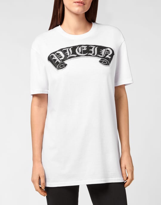 Philipp Plein T-Shirt mit Rundhalsausschnitt und Gothic-Plein-Detail - Weiß - Image 3