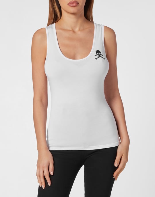 Philipp Plein Tanktop Skull & Bones - Weiß - Image 2