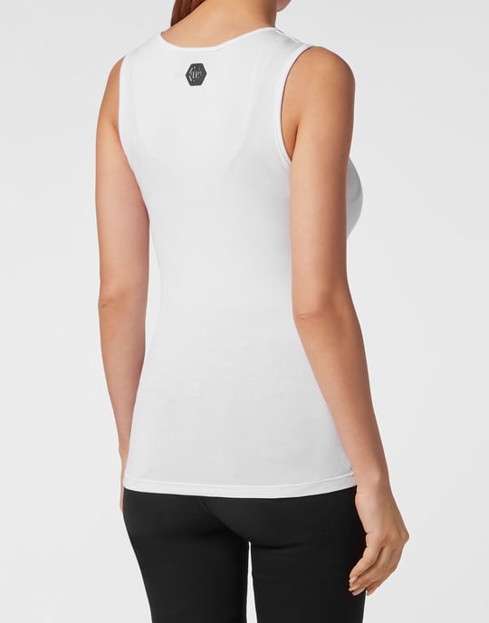 Philipp Plein Tanktop Skull & Bones - Weiß - Image 4
