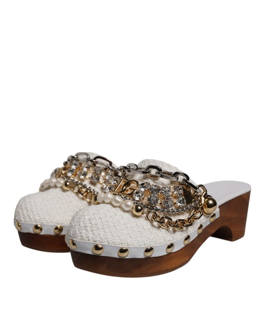 Geflochtene Plattformclogs mit Kettendetail - Image 3