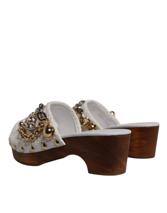 Geflochtene Plattformclogs mit Kettendetail - Image 4