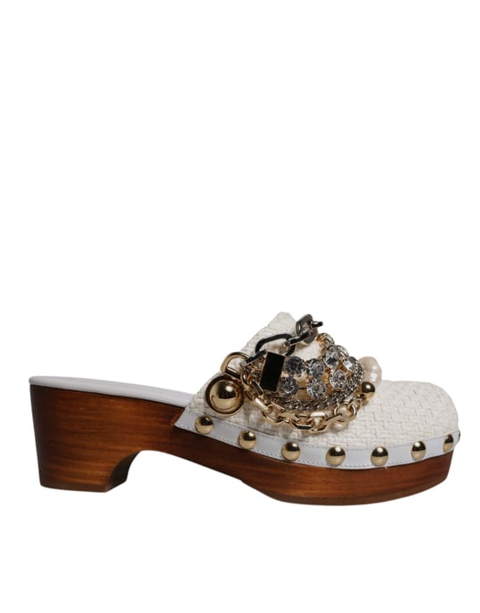 Geflochtene Plattformclogs mit Kettendetail - Image 6
