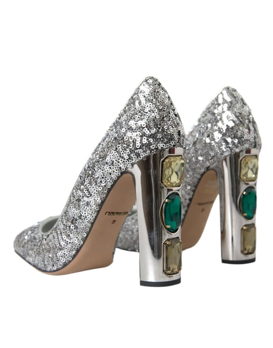 Pailletten-Pumps mit Schmuckdetail - Image 4