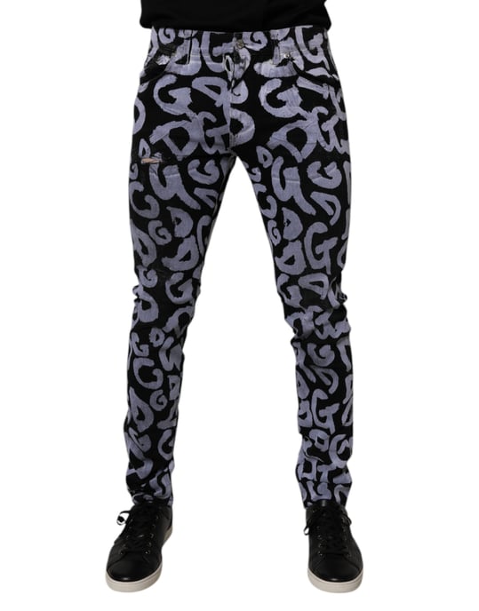 Schmale Jeans mit Graffiti-Druck - Image 2