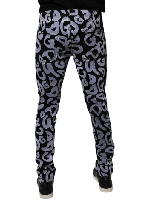 Schmale Jeans mit Graffiti-Druck - Image 4